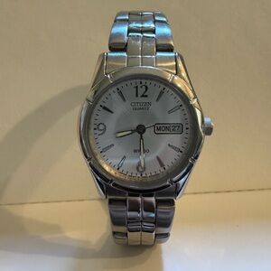Citizen Quartz Silver-Tone Watch with Day-Date